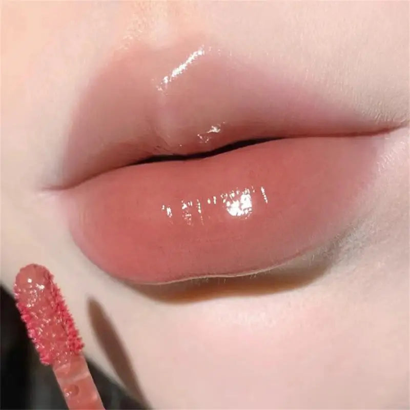 HERORANGE Brillo labial transparente con efecto espejo, antiadherente, lápiz labial de larga duración, brillo labial mate, lápiz labial con efecto vidrio 