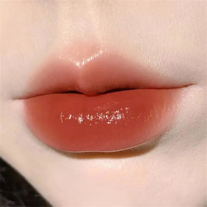 HERORANGE Brillo labial transparente con efecto espejo, antiadherente, lápiz labial de larga duración, brillo labial mate, lápiz labial con efecto vidrio 