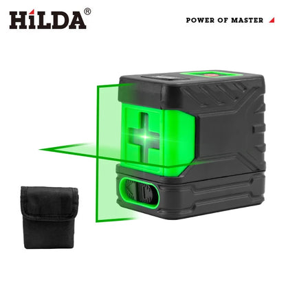 HILDA 2 Lines Laser Level Self Levelling Green Beams New Style Laser Horizontal & Vertical Cross-Line Leedoar