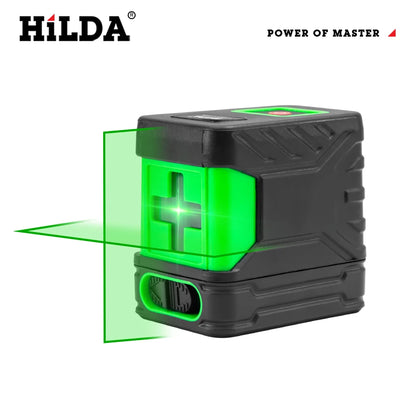 HILDA 2 Lines Laser Level Self Levelling Green Beams New Style Laser Horizontal & Vertical Cross-Line Leedoar