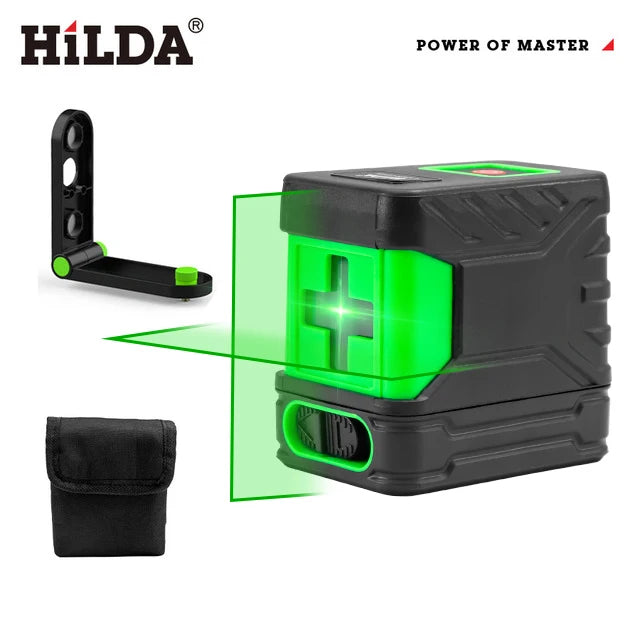 HILDA 2 Lines Laser Level Self Levelling Green Beams New Style Laser Horizontal & Vertical Cross-Line Leedoar