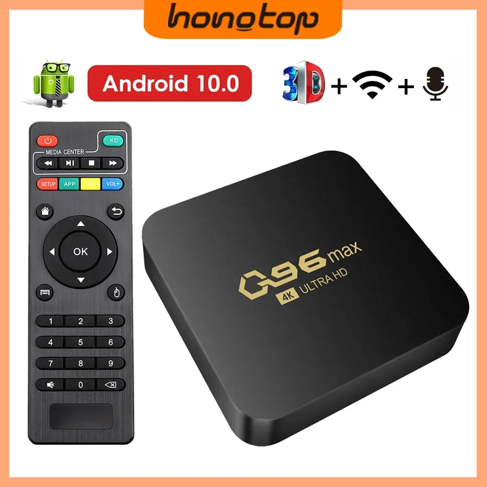 HONGTOP WIFI 4K Q96 MAX Smart TV Box 2.4/5G Set-top Box Android 10.0 Media Player Android Quad Core Smart TV Box Media Player Leedoar