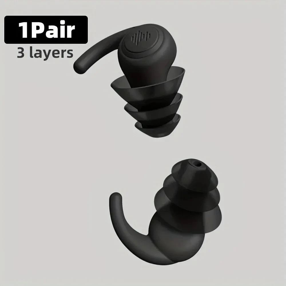 HUAK 1 Pair Soft Silicone Earplugs Noise Cancelling Reusable Anti-noise Earplug For Concerts Sleep Swimm Waterproof Ear Plugs Leedoar