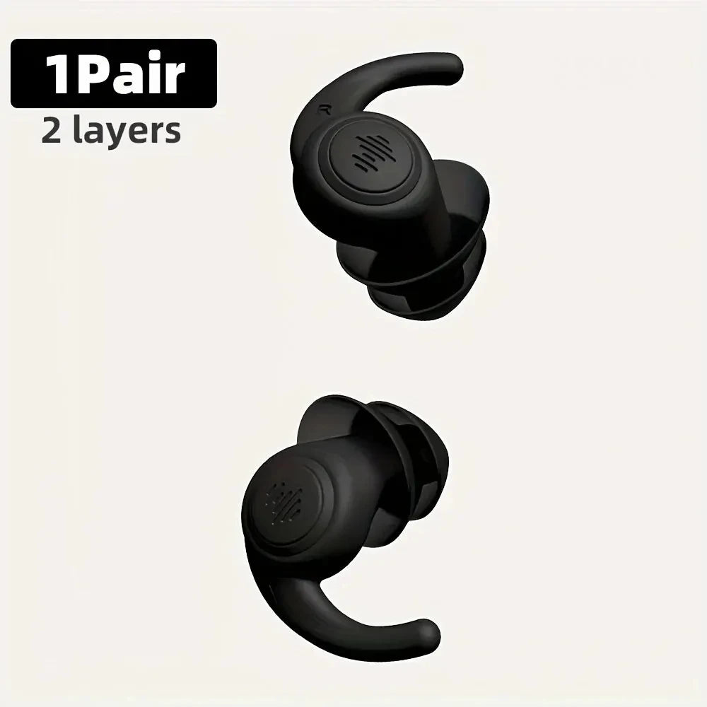 HUAK 1 Pair Soft Silicone Earplugs Noise Cancelling Reusable Anti-noise Earplug For Concerts Sleep Swimm Waterproof Ear Plugs Leedoar