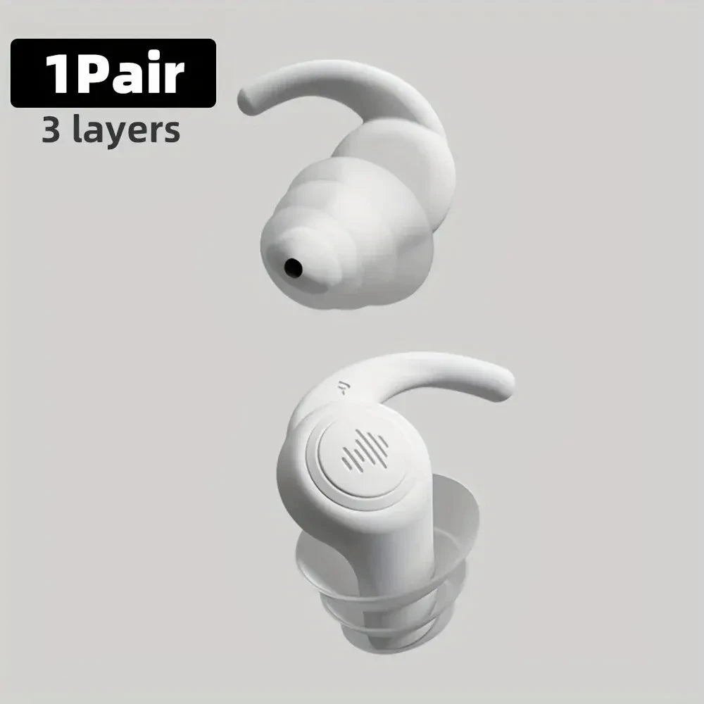 HUAK 1 Pair Soft Silicone Earplugs Noise Cancelling Reusable Anti-noise Earplug For Concerts Sleep Swimm Waterproof Ear Plugs Leedoar