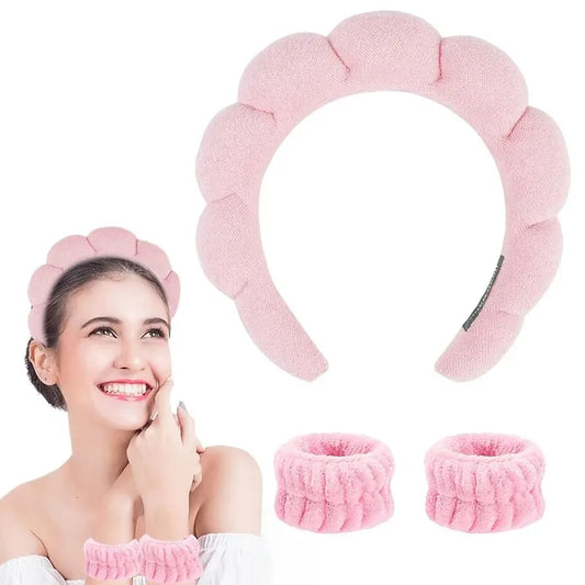 Hair Band Wash Face Shower Cloud Sponge Hair Band Makeup Removal Band Hair Bubble Soft Headband Popular in Europe and America Leedoar