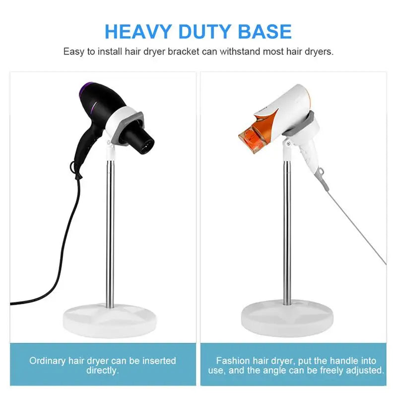 Hair Dryer Hanger Hair Blower Floor Stand Stainless Steel Hairdryer Holder Telescopic Hair Dryer Rack Adjustable 50-106cm
