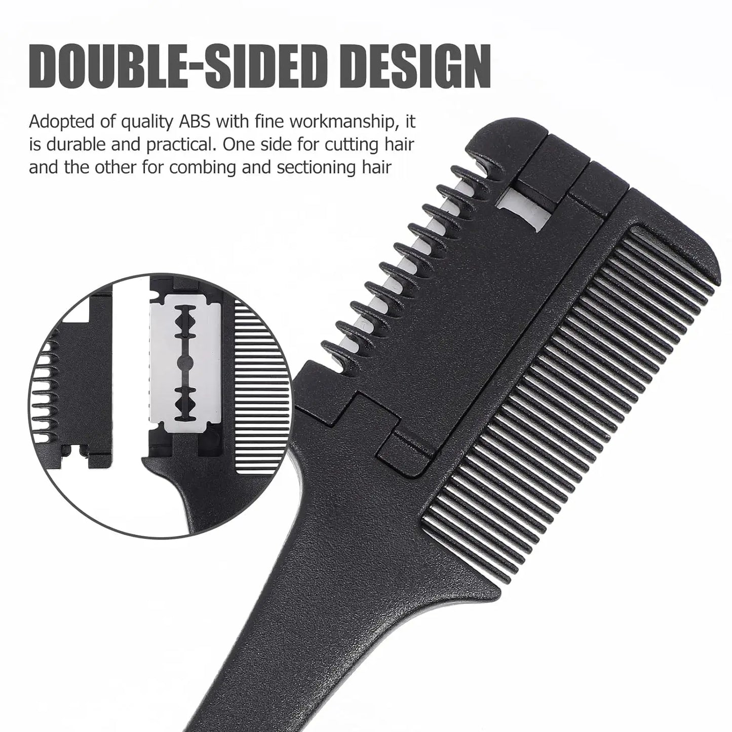 Hair Thinning Comb Old-fashioned Portable Hair Clipper Stainless Steel Double Edge Blade Salon Home Use Self Cutting Bangs Tools Leedoar