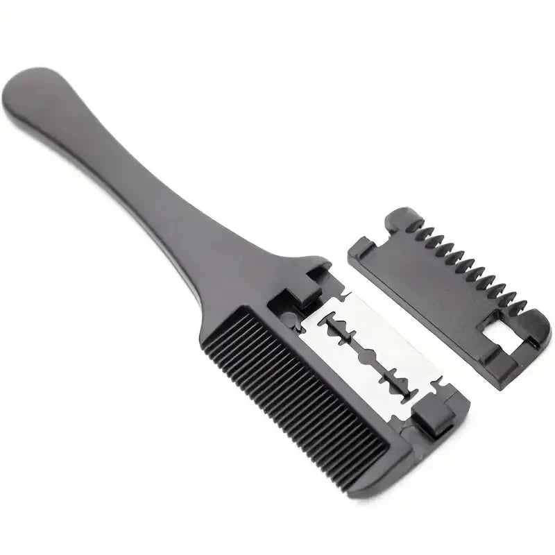 Hair Thinning Comb Old-fashioned Portable Hair Clipper Stainless Steel Double Edge Blade Salon Home Use Self Cutting Bangs Tools Leedoar