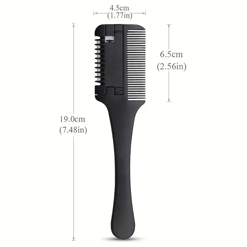 Hair Thinning Comb Old-fashioned Portable Hair Clipper Stainless Steel Double Edge Blade Salon Home Use Self Cutting Bangs Tools Leedoar