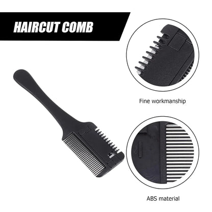 Hair Thinning Comb Old-fashioned Portable Hair Clipper Stainless Steel Double Edge Blade Salon Home Use Self Cutting Bangs Tools Leedoar