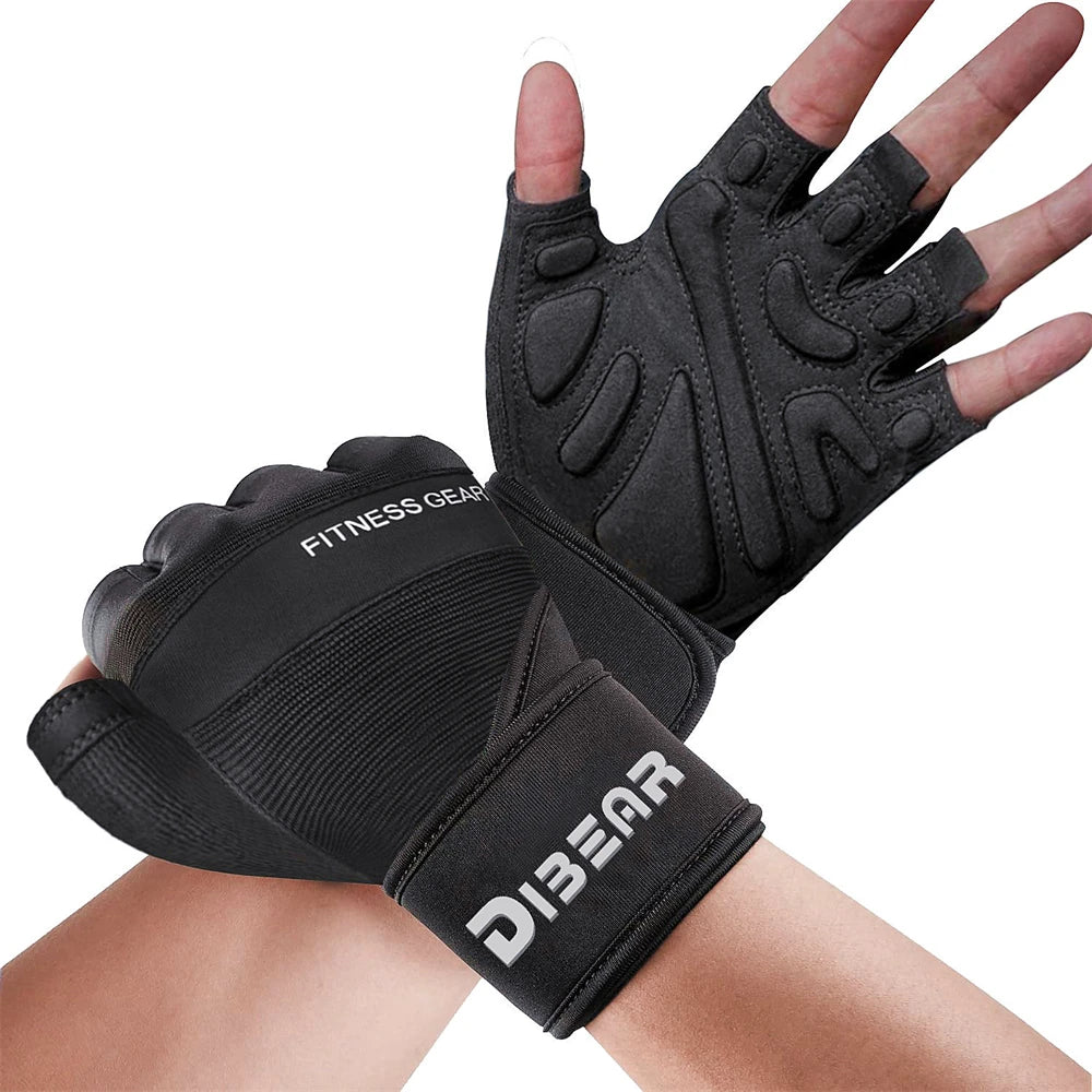 Half Finger Bodybuilding Gym Gloves Weightlifting Dumbbell Kettlebell Training Workout Fitness Gloves For Man  Women