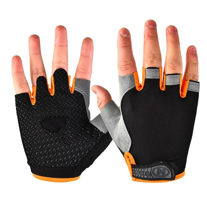 Half Finger Outdoor Cycling Anti Slip Anti Sweat Men Women Half Finger Gloves Breathable Anti Shock Sports Gloves Leedoar