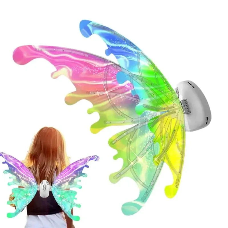 Halloween Children Electric Butterfly Wings Elf Wings Costume Magic Led bats Wing Cosplay Dress Up for Kids Cats Dogs Leedoar