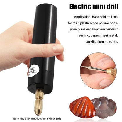 Handheld Mini Electric Drill DIY Electric USB Electric Drill Tools For Epoxy Resin Jewelry Making Wood Craft Engraving Pen Tool Leedoar