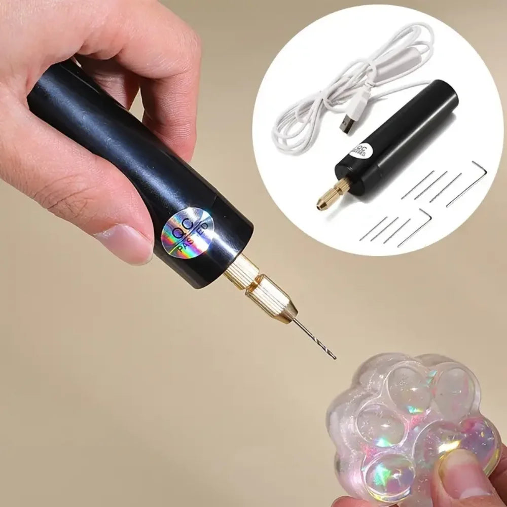 Handheld Mini Electric Drill DIY Electric USB Electric Drill Tools For Epoxy Resin Jewelry Making Wood Craft Engraving Pen Tool Leedoar