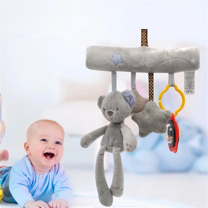 Hanging Bed Rabbit Baby Hand Bell Safety Seat Plush Toy Multifunctional Plush Toy Stroller Mobile Gifts Leedoar