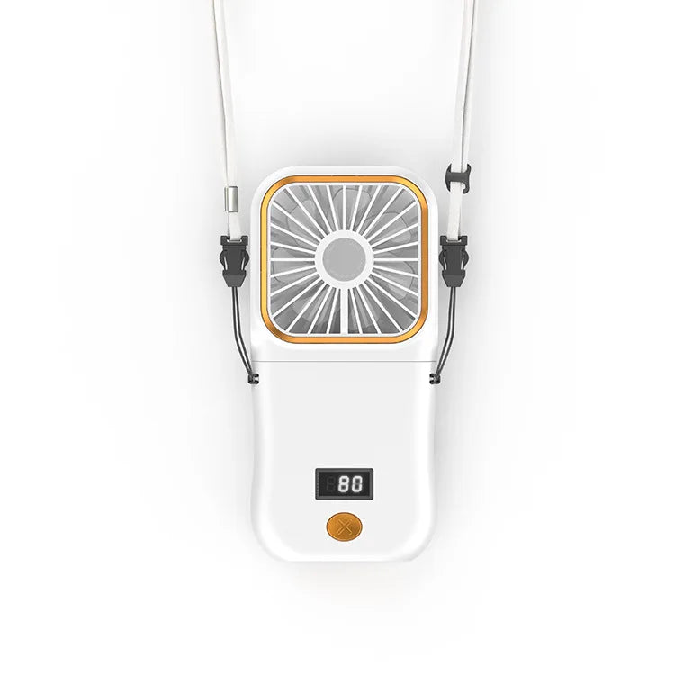 Hanging Neck Fans Mini Portable Folding USB Charging 3000mAh Power Bank Portable Handheld Desktop Multi Function Fan Leedoar