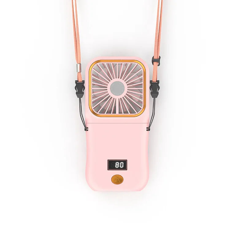 Hanging Neck Fans Mini Portable Folding USB Charging 3000mAh Power Bank Portable Handheld Desktop Multi Function Fan Leedoar