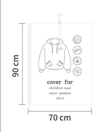 Hanging Vacuum Space Saver Bags Closet Organizer Storage Bags, Vacuum Seal Clear Bags for Clothes, Suits, Dress Or Jacke Leedoar