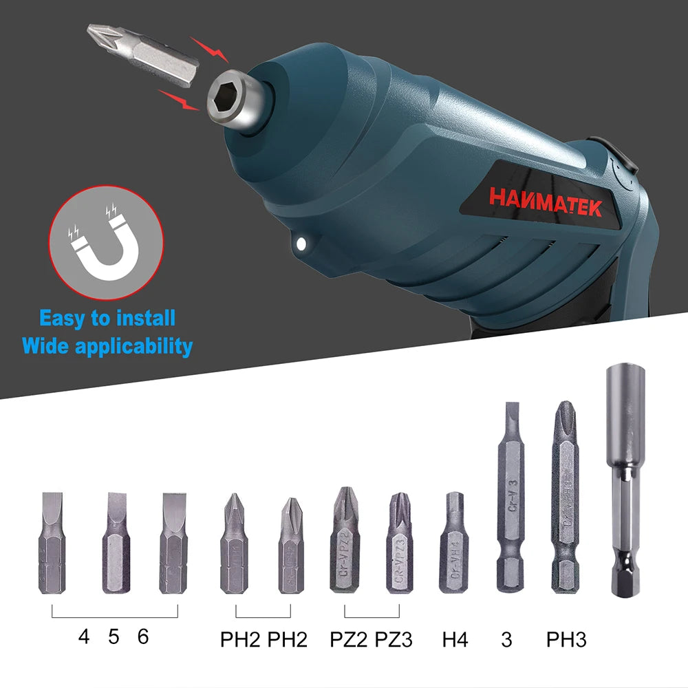 Hanmatek Electric Screwdriver Rechargeable Set LED Lighting Mini Wireless Cordless Screwdriver Battery Screwdriver Kit DrillTool Leedoar