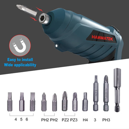 Hanmatek Electric Screwdriver Rechargeable Set LED Lighting Mini Wireless Cordless Screwdriver Battery Screwdriver Kit DrillTool Leedoar