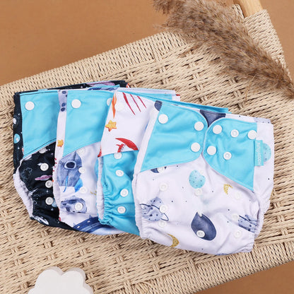 Happyflute 4Pcs/Set Eco-Friendly Cloth Diaper Ecological Reusable Baby Diapers Leedoar