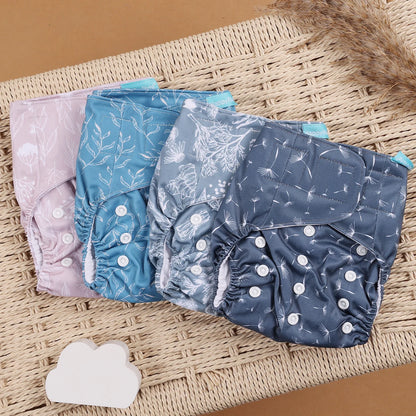 Happyflute 4Pcs/Set Eco-Friendly Cloth Diaper Ecological Reusable Baby Diapers Leedoar