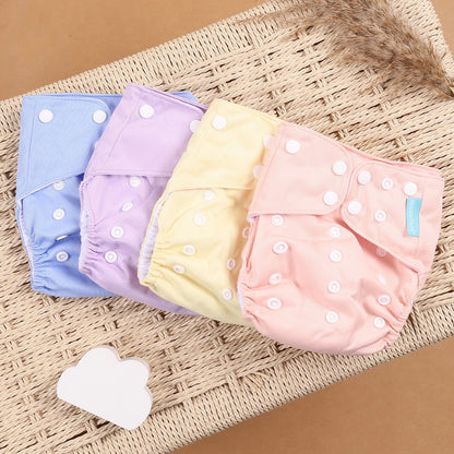 Happyflute 4Pcs/Set Eco-Friendly Cloth Diaper Ecological Reusable Baby Diapers Leedoar