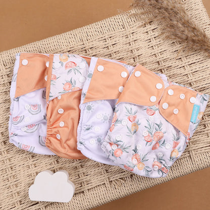 Happyflute 4Pcs/Set Eco-Friendly Cloth Diaper Ecological Reusable Baby Diapers Leedoar