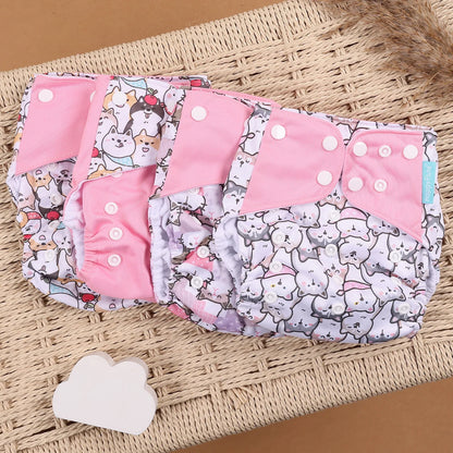 Happyflute 4Pcs/Set Eco-Friendly Cloth Diaper Ecological Reusable Baby Diapers Leedoar