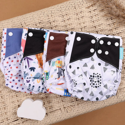 Happyflute 4Pcs/Set Eco-Friendly Cloth Diaper Ecological Reusable Baby Diapers Leedoar