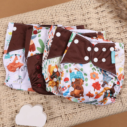 Happyflute 4Pcs/Set Eco-Friendly Cloth Diaper Ecological Reusable Baby Diapers Leedoar