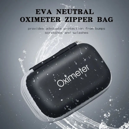 Hard EVA Portable SpO2 Finger Pulse Oximeter Pouch Bag Carrying Case Earphones Data Cable Zipper Storage Bag for Travel Leedoar