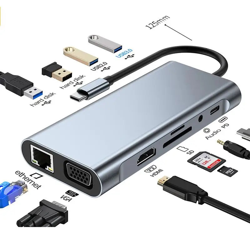 USB Tipo Type C Hub Docking Station