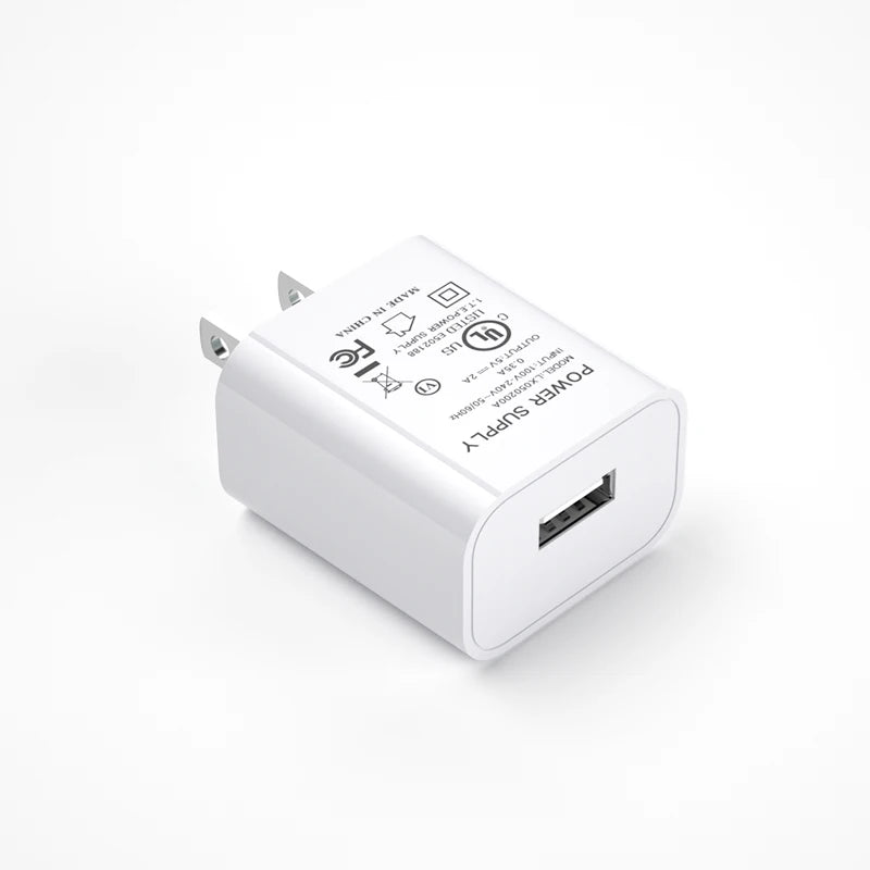 Adaptador de enchufe estadounidense de 5 V y 2 A, carga de pared USB para Samsung, iPhone, Xiaomi, teléfono móvil, carga para Android, iPad, alimentación de CA universal para viajes 