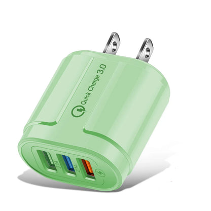 Cargador USB de pared de 3 A y 30 W con carga rápida de 3,0 W para iPhone, iPad 11, 12 y 13, adaptador de enchufe UE/EE. UU. para Samsung, Android, Huawei y Macaron 