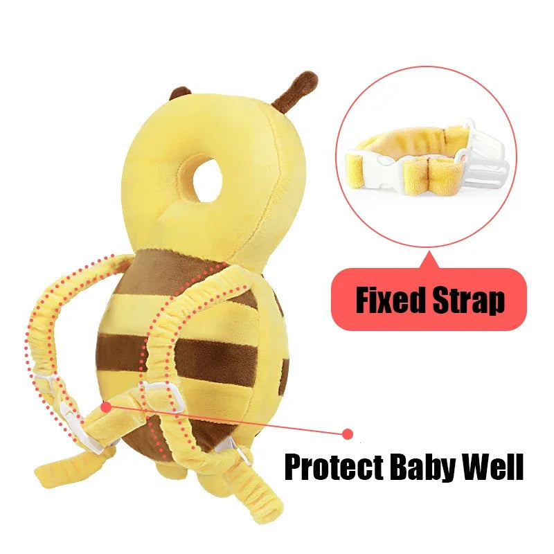 Head Back Protector Baby Protect Pillow Learn Walk Headgear Prevent Injured Safety Pad  prevention Fall Cartoon Bee Kids Pillows Leedoar