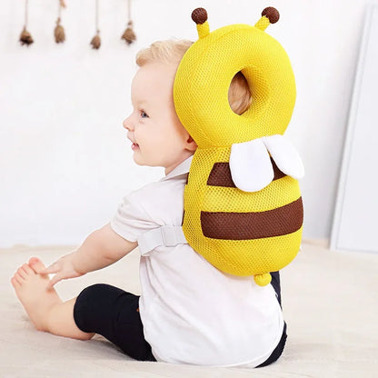 Head Back Protector Baby Protect Pillow Learn Walk Headgear Prevent Injured Safety Pad  prevention Fall Cartoon Bee Kids Pillows Leedoar