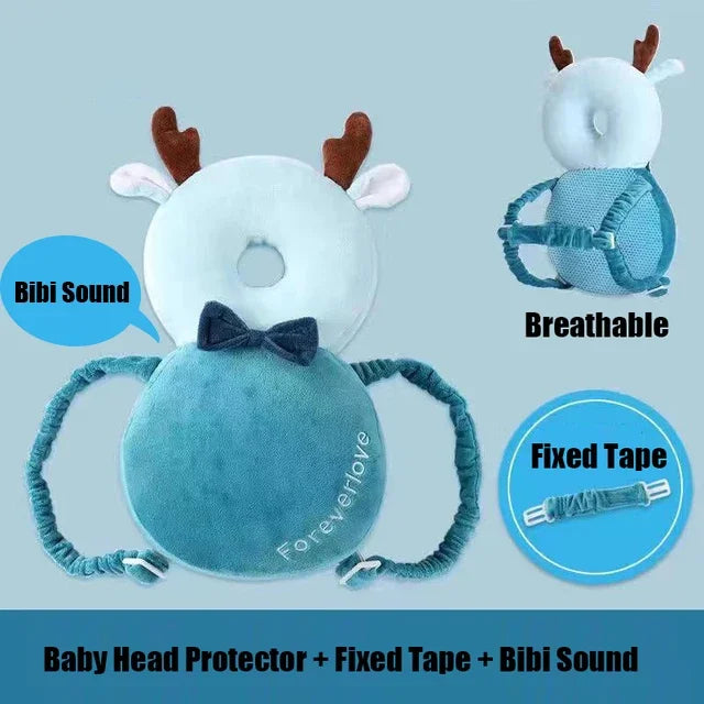 Head Back Protector Baby Protect Pillow Learn Walk Headgear Prevent Injured Safety Pad  prevention Fall Cartoon Bee Kids Pillows Leedoar