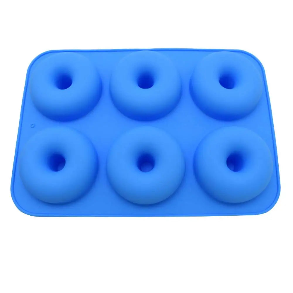 Molde de silicone resistente ao calor para 6 donuts, forma para bagels de silicone de grau alimentício para assar, forma antiaderente para mini cupcakes 