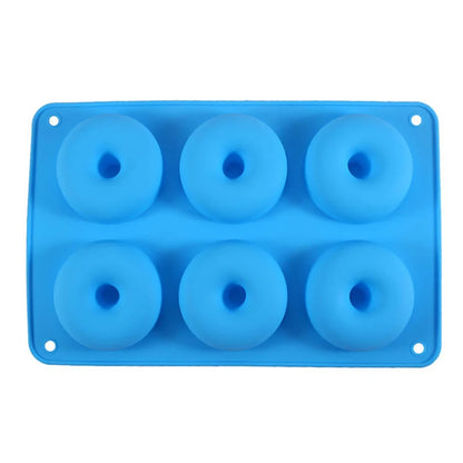 Molde de silicone resistente ao calor para 6 donuts, forma para bagels de silicone de grau alimentício para assar, forma antiaderente para mini cupcakes 