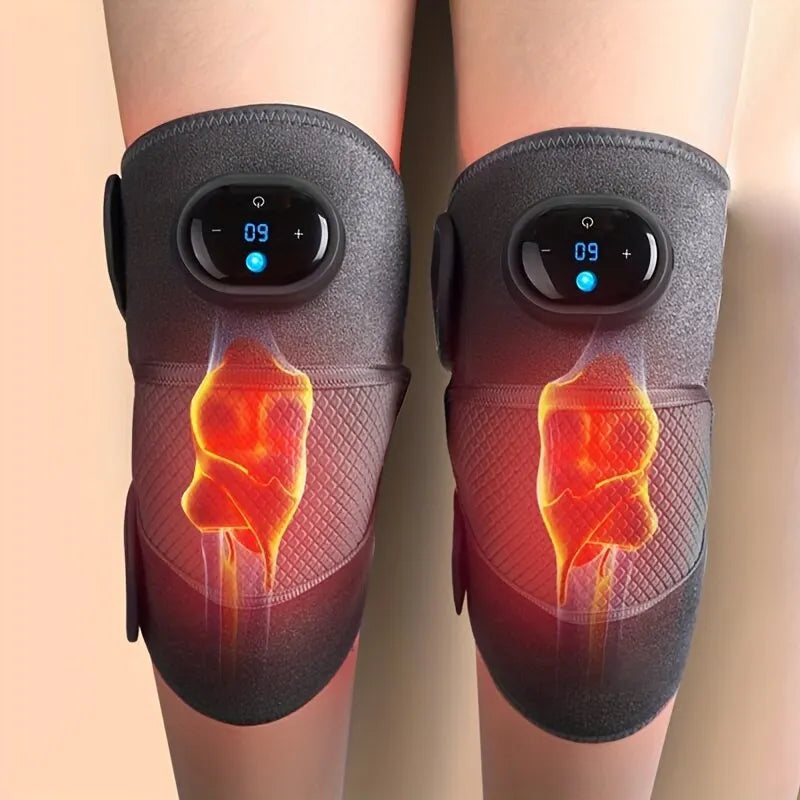 Heated Knee Massager Shoulder Brace Adjustable Vibrations And Heating Modes Heating Pad For Knee Elbow Shoulder Relax Legs Leedoar