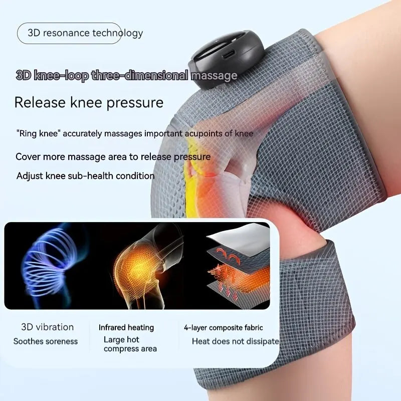 Heated Knee Massager Shoulder Brace Adjustable Vibrations And Heating Modes Heating Pad For Knee Elbow Shoulder Relax Legs Leedoar