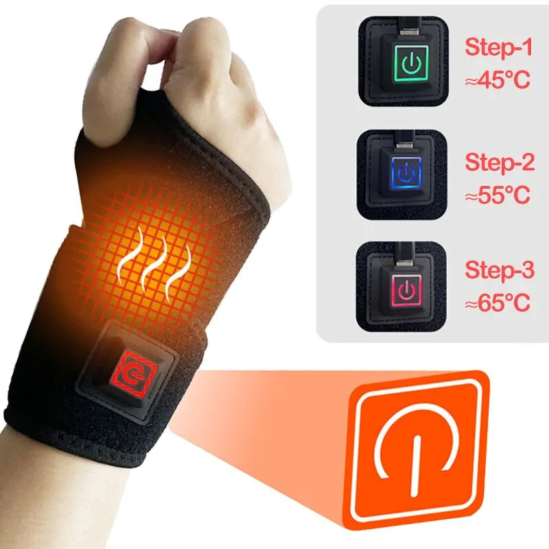 Heating Wrist Protector Sports Protection Breathable Support Sleeve Hand Joint Brace Tool Heat Health Care Device Leedoar