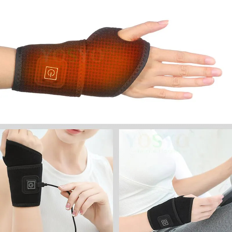 Heating Wrist Protector Sports Protection Breathable Support Sleeve Hand Joint Brace Tool Heat Health Care Device Leedoar