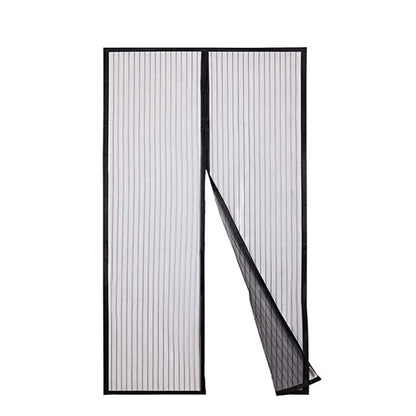 Heavy Duty Magnetic Screen Door Mesh Curtain Mosquito Net Bug Hands Free Partition Mute Striped Door Curtain Bedroom Ventilation Leedoar