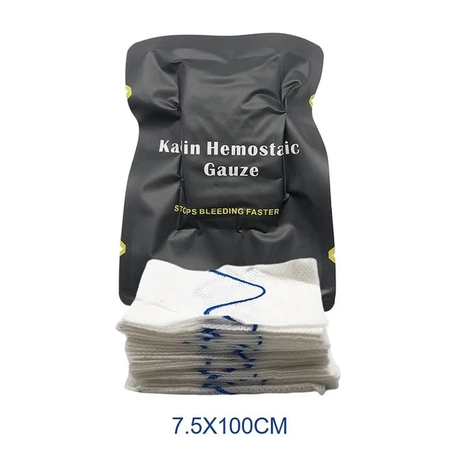 Hemostatic Kaolin Gauze Combat Emergency Trauma Z-Fold Soluble For Ifak Tactical Military First Aid Kit Medical Wound Dressing Leedoar