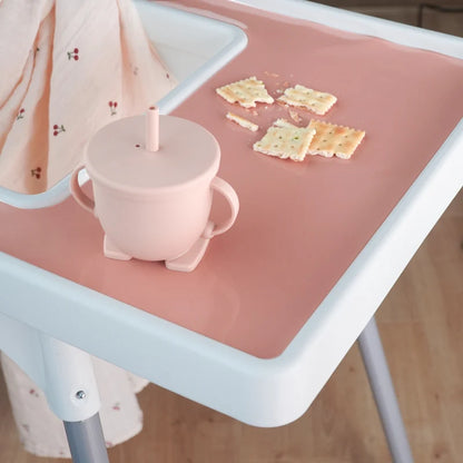 High Chair Custom Pure Color Placemat Feeding Solid Food Dining Plate Placemat Soft Silicone Table Mat Tableware Baby Stuff Leedoar