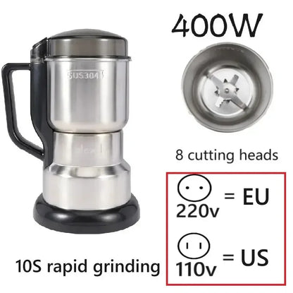 Moedor de café elétrico de alta potência para cozinha, cereais, nozes, feijões, especiarias, grãos, máquina moedor de café multifuncional para casa 